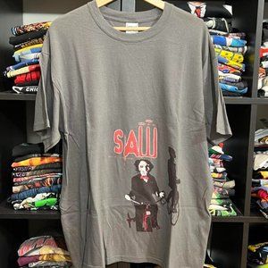 Vintage Saw Movie T Shirt Size L Large Horror Promo Cult Jigsaw RARE